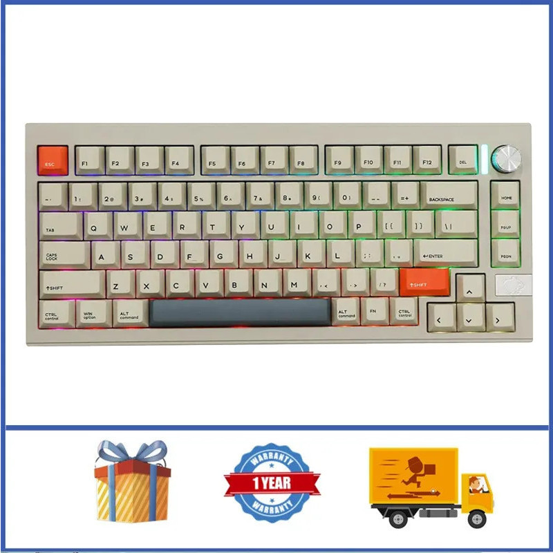 CIDOO V75 Pro VIA Programmable 81 Keys Gasket TriMode Bluetooth24GhzUSBC Wireless Wired  Mechanical 