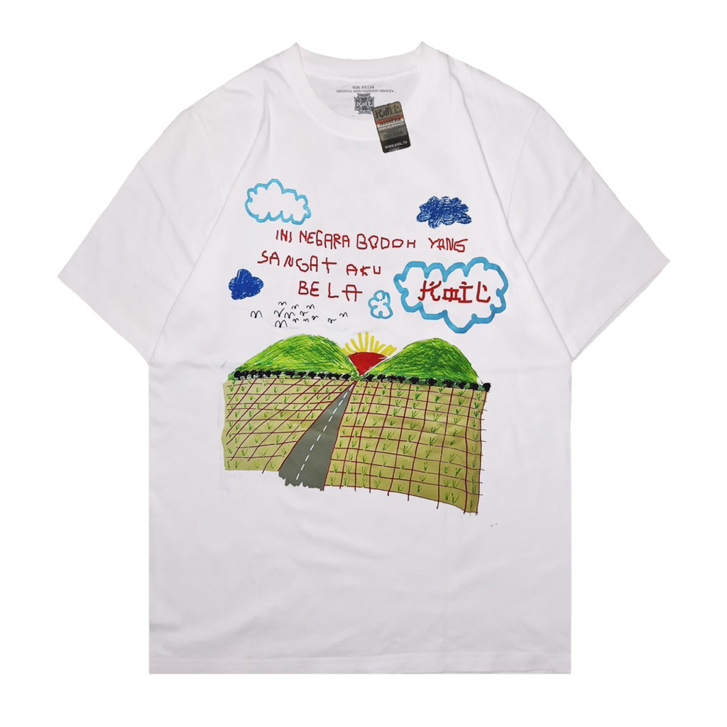 Xtrememerch Koil "Negabod" Katun Print Ukuran S-2XL (White) 100% Original Kaos Boxy Fit T Shirt