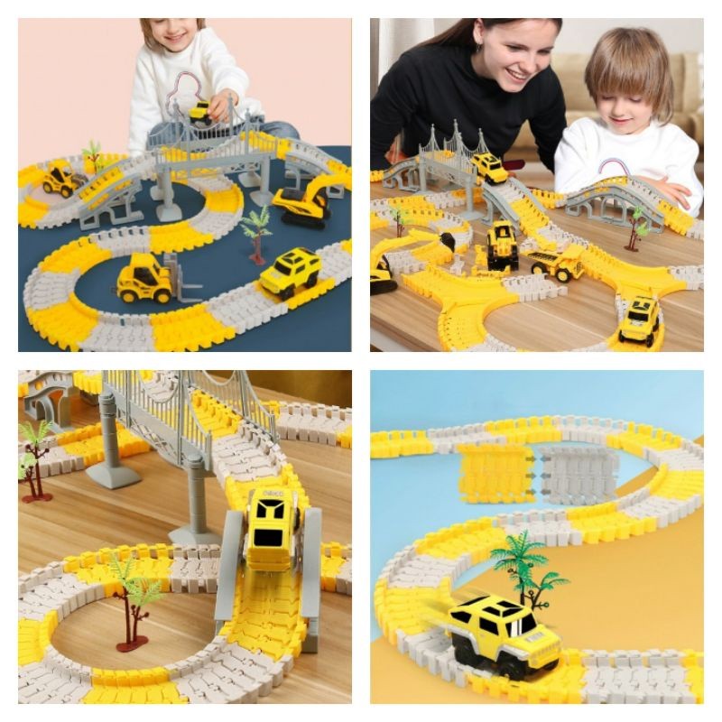 [capt] Mainan Anak DIY Rel Truck Konstruksi CITY TRUCK Create A Road