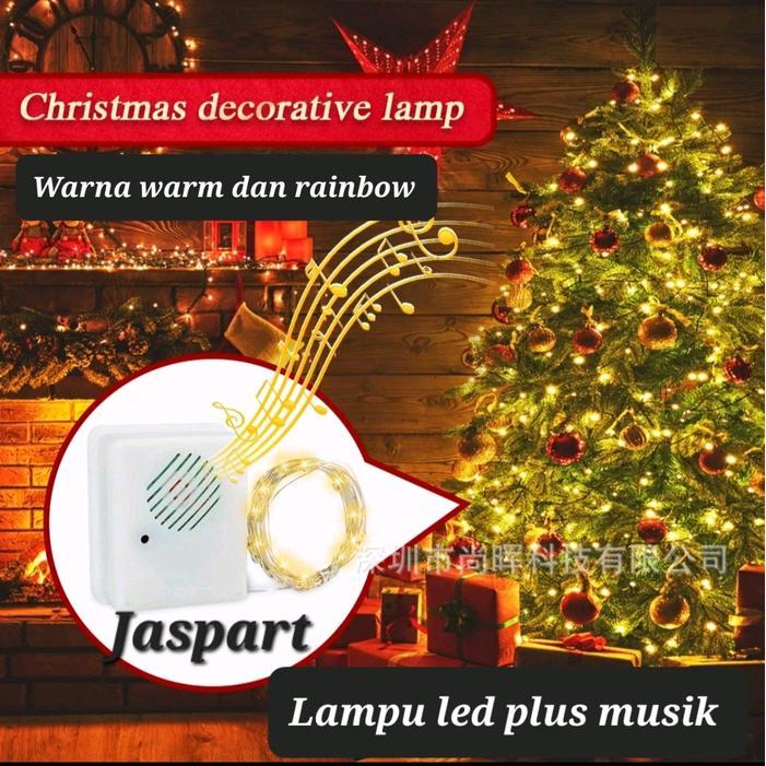 Lampu Led Musik Natal Lampu led plus musik lampu natal - warm white