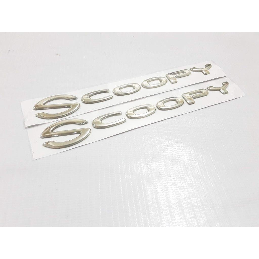 EMBLEM LOGO 3D TULISAN SCOOPY 2018 CHROME