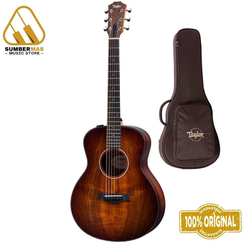 Taylor GS Mini-e Koa Plus Acoustic Guitar w/Aerocase, Shaded Edgeburst - Gitar Akustik Elektrik Orig