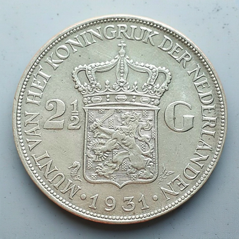 REPLIKA Koin Kuno Silver Perak Netherland Belanda Wilhelmina 2 1/2 Gulden Terlaris bisa Bayar DiTemp