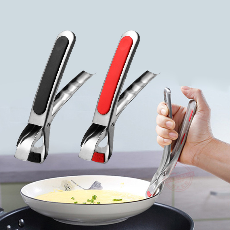 Alat Jepit Mangkok Panas Anti Panas - Silicone Stainless Steel untuk Panci Piring Tutup Tahan 250°C