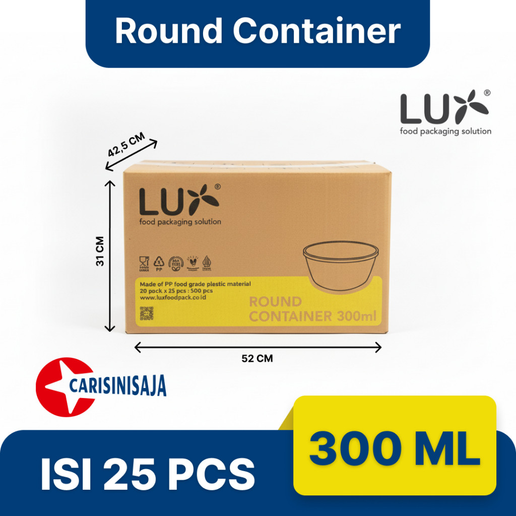 Dus Thinwall Mangkuk 300ml 500pcs Merk Lux Thinwall Round Container (Mangkuk) | Plastik Serba Guna