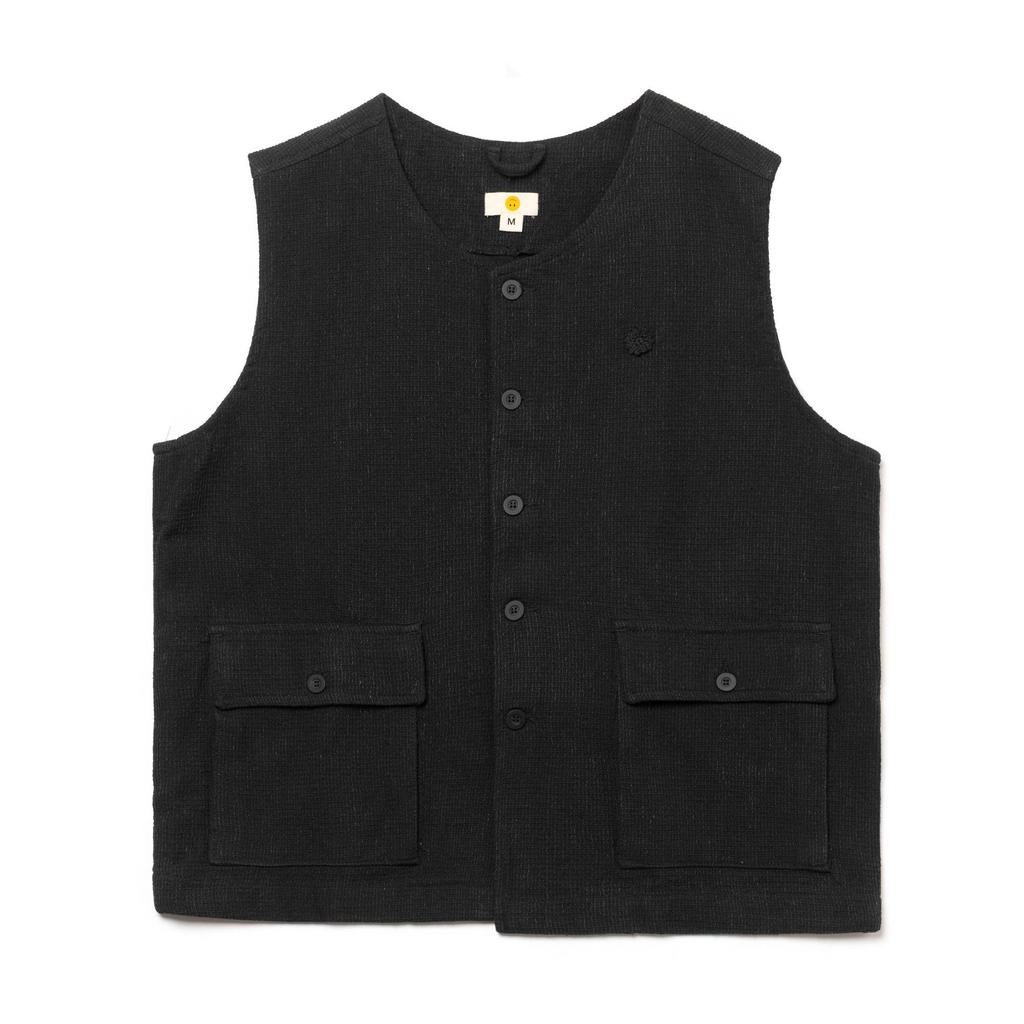 oatforhuman | DEMUSAN VEST SASHI ORI BLACK | Atasan Rompi Pria Unisex