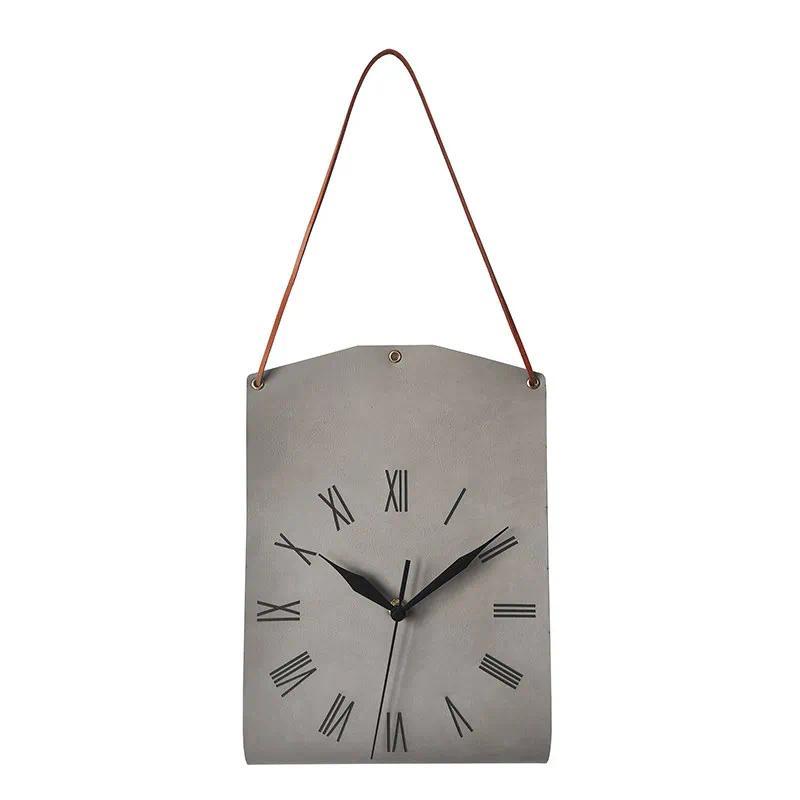 Pocket Creative Wall Clock Art Clock Wall  Vintage Leather Silent Decorative Clock