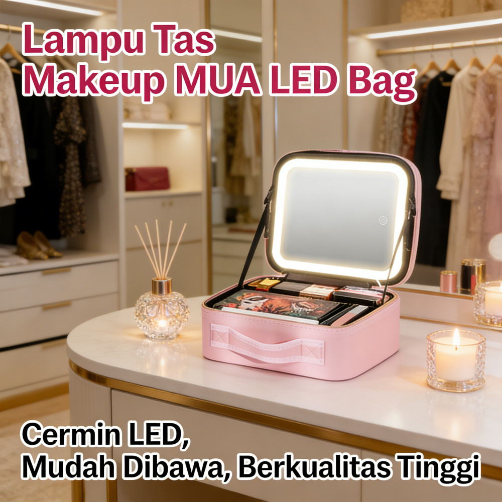 Case MUA Lampu Tas Beauty / Mirror Tas Makeup Tas / Beauty Case LED MUA / Lampu Tas Makeup Beauty