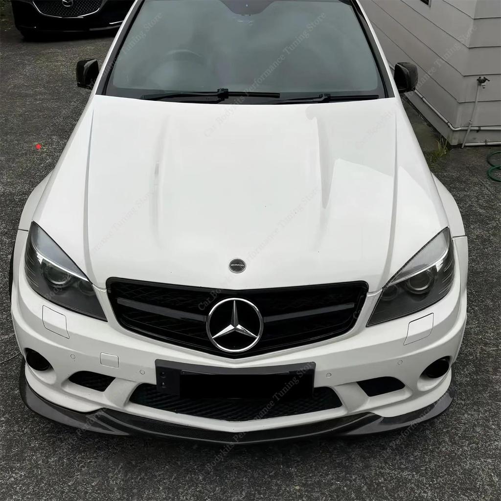 Gloss Black Front Bumper Lip Spoiler Splitter ffuser For Mercedes W204 S204 C63 AMG 2007-2011 Pre-Fa