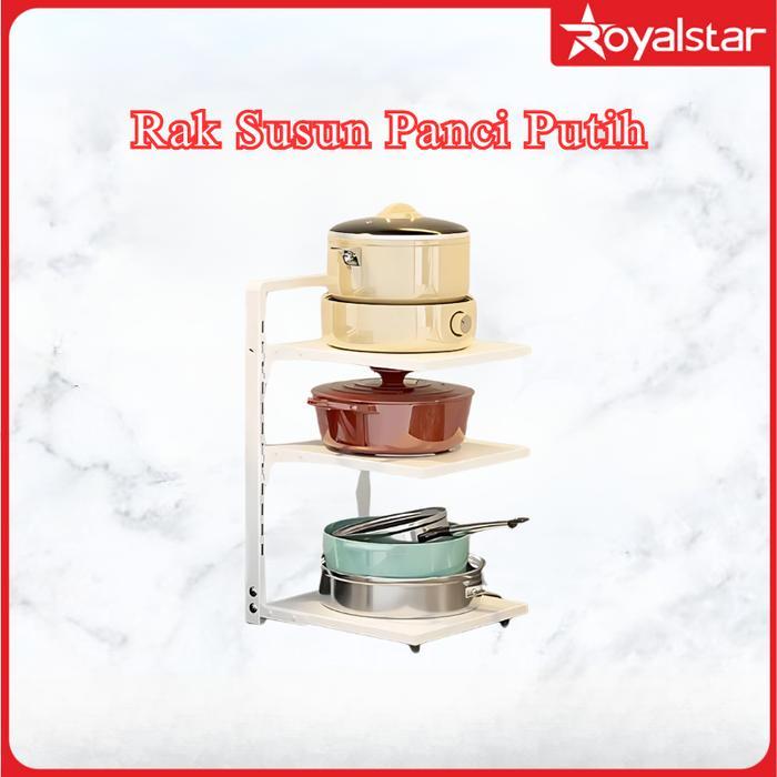 [SALE] Royalstar Rak Panci Bawah Westafel Rak Dapur Stainless Steel Rak Panci Serbaguna 3 4 Tingkat 