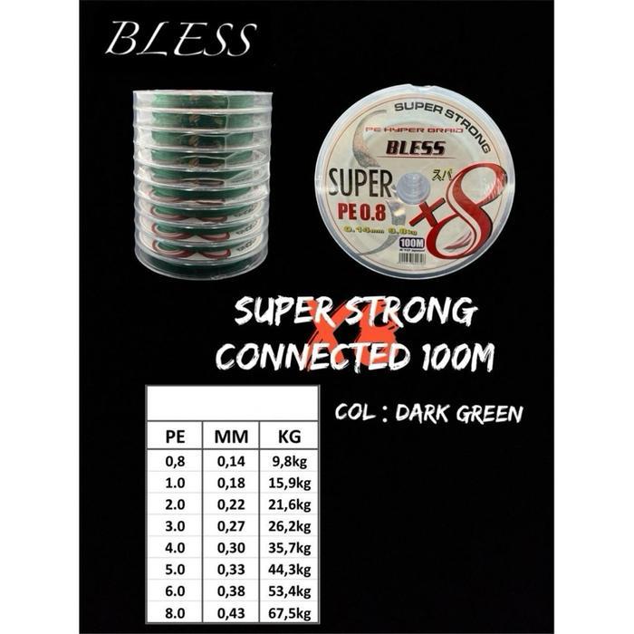 PE | Braided BLESS X8 100M | GREEN - PE0.8 | 0.14MM