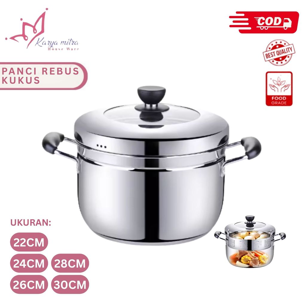 PANCI REBUS KUKUS/Panci Rebus Kukus/Panci Kukus Steamer Stainless/Steamer Pan Japan