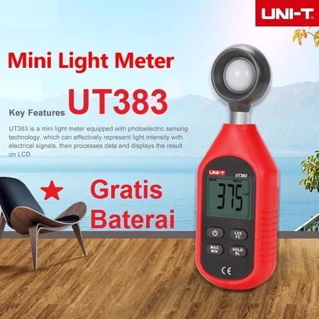 Lux Meter UNI T UT383 Alat Ukur Intensitas Cahaya Illuminometer Photometer Light Meter Digital UT 38