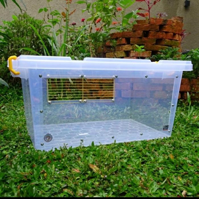 Kandang Hamster Custom Acrylic Small (Gosend) - Akrilik 1 sisi, Packing Kayu