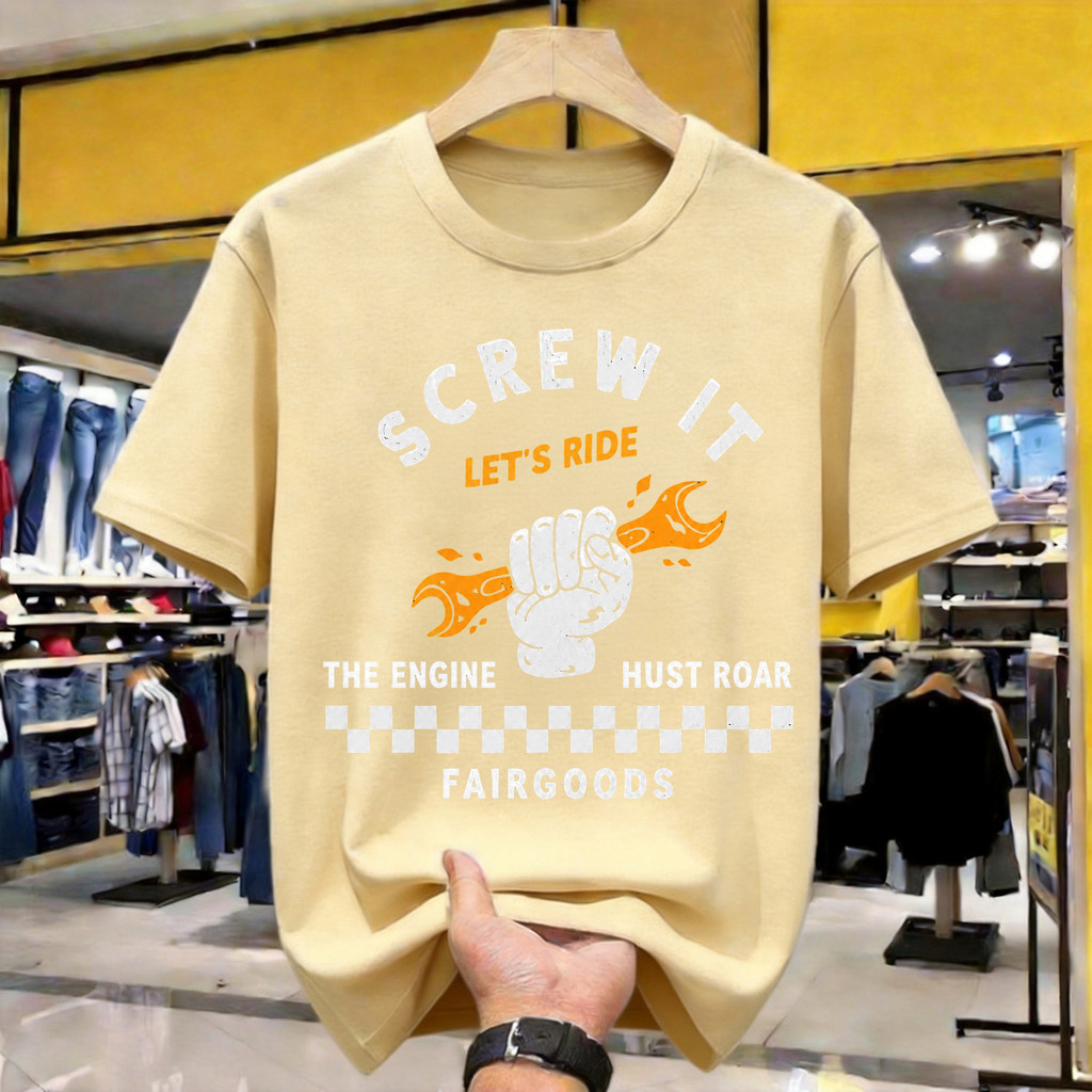 Screw It Let's Ride Graphic Kaos Polos Katun Premium Tebal 210GSM Original Indonesia Size Lengkap Lo