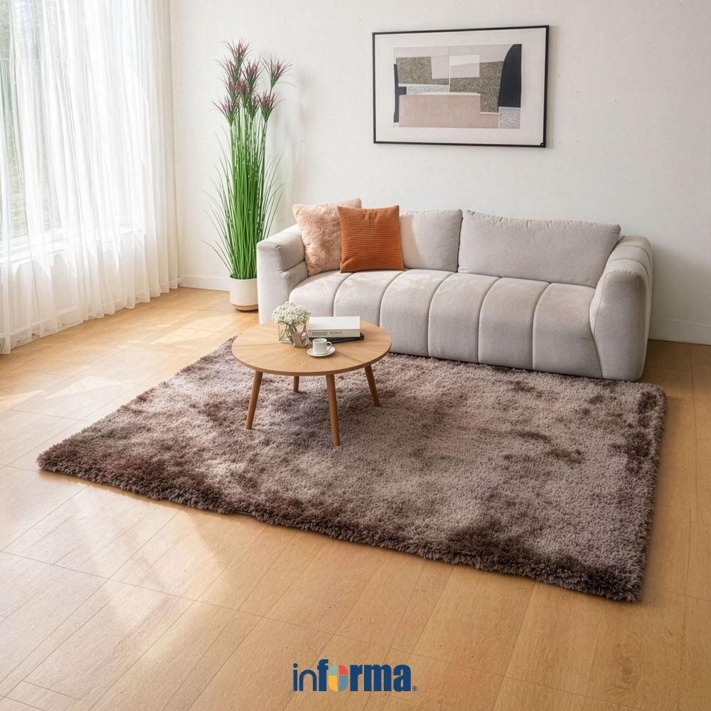 Informa Genova Karpet - Cokelat Moka Alas Lantai Dekoratif Rug Permadani Karpet Rumah