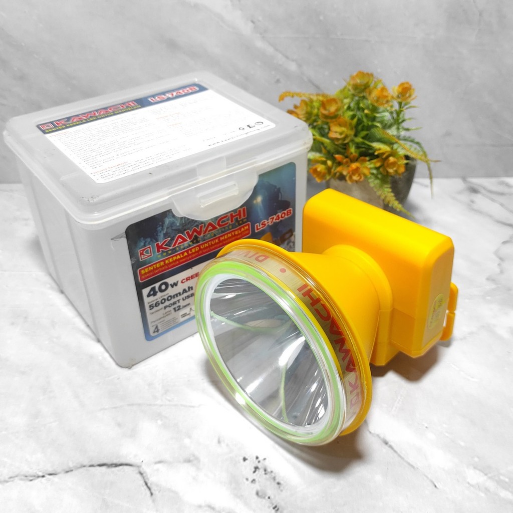 Senter Kepala Kawachi Selam LED Lithium LS 740A/LS 740B 40 watt Headlamp for Diving LS-740A /B LS-74