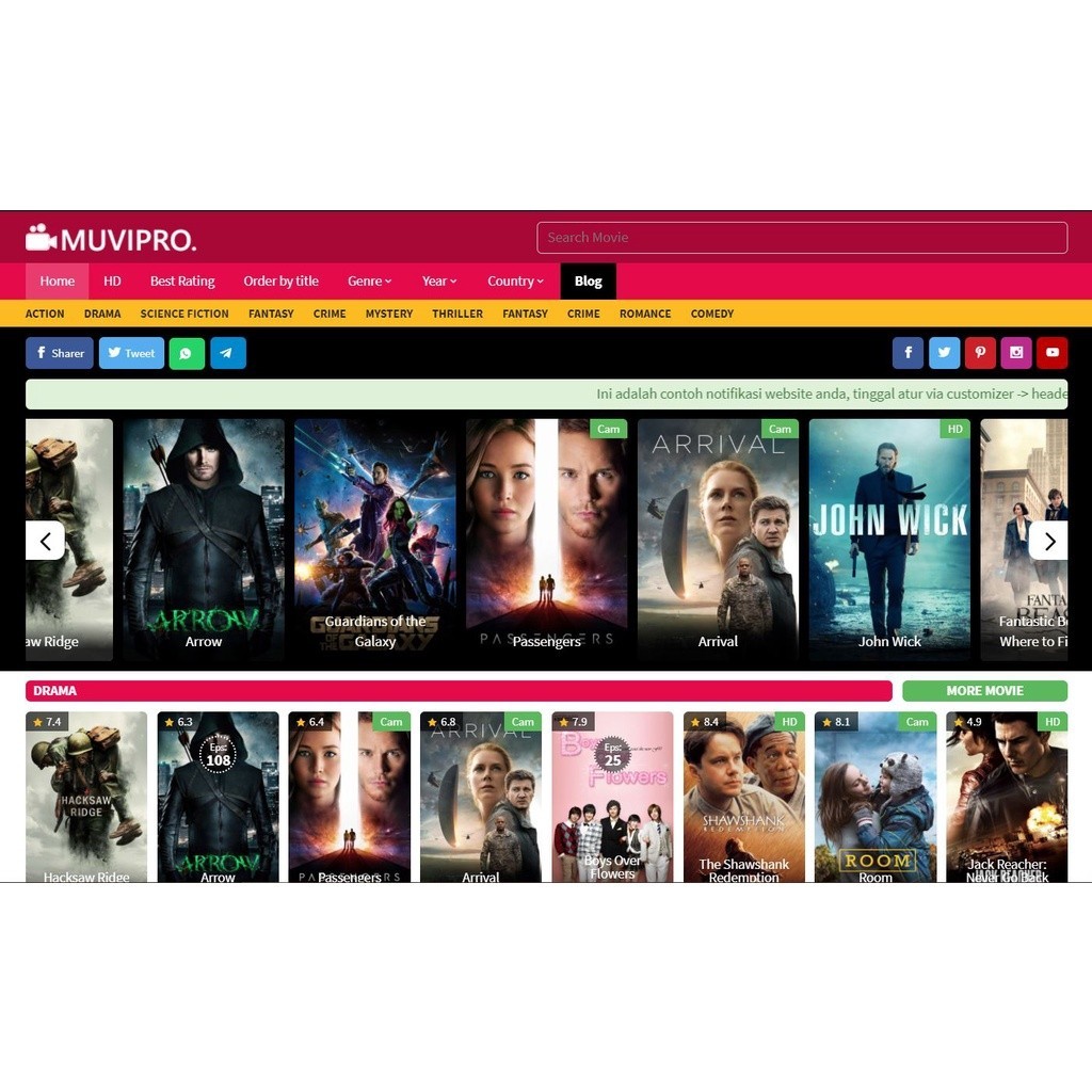 MUVIPRO WORDPRESS THEME MIRIP LAYARKACA21 LK21 (Lifetime License/ Selamanya)