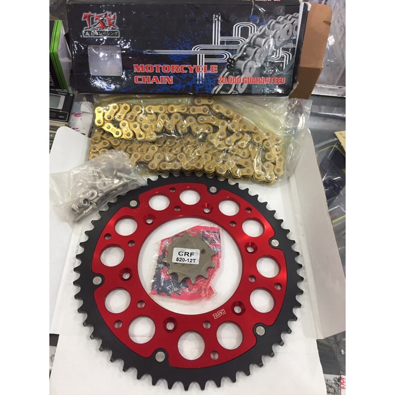 gear set CRF 150L 520 CRF 230 CRF 250 ROz set rantai gold 520