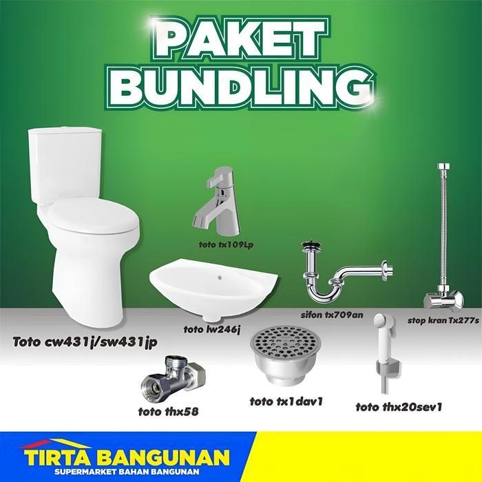 PROMO BIGSALE TOTO PAKET CW431J SW431JP TC505 KLOSET TOILET WC DUDUK FREE WASTAFEL LW246J SET TEE JO