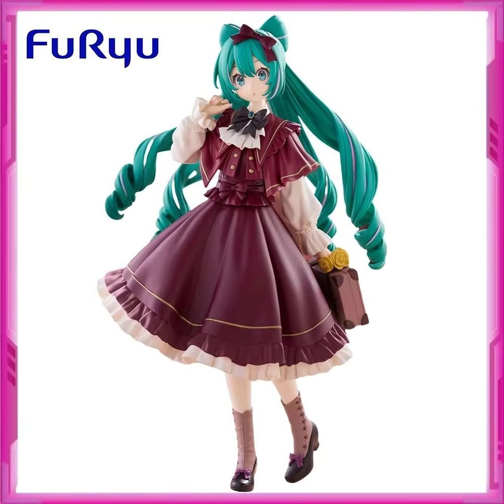 Original FURYU Trio-Try-iT Vocaloid Hatsune Miku Retro girl PVC Anime Action Collections Model Toy F