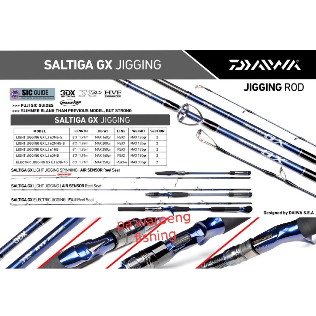 Joran Daiwa Saltiga GX LJ 2023 | Laut | Spinning | Overhead | Jigging | Kuat | Fuji SIC | Garansi re