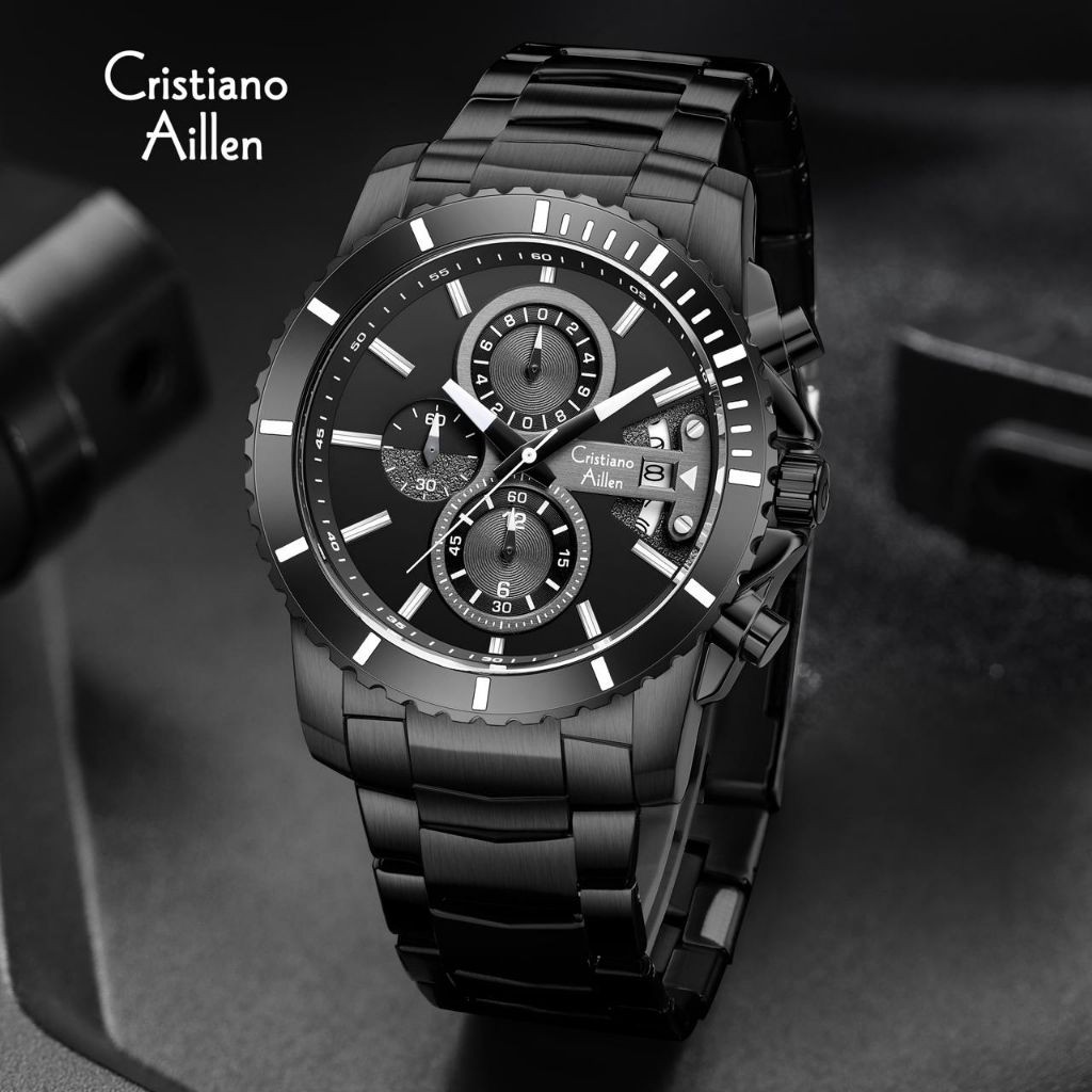 JAM TANGAN PRIA ORIGINAL CRISTIANO AILLEN CHRONO AKTIF SEMUA 8898