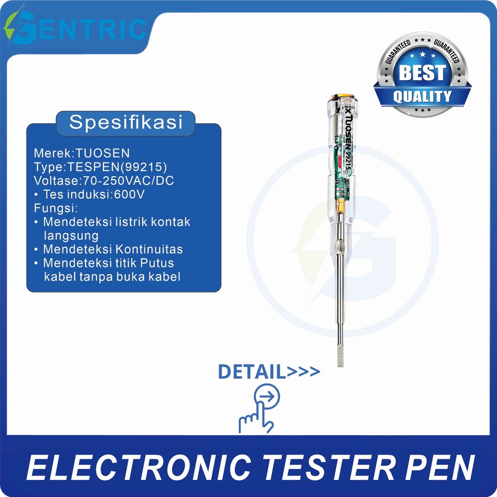 OBENG TESPEN AC/DC WITH INDICATOR DUAL LED TESPEN LISTRIK TES-99215. BEST QUALITY