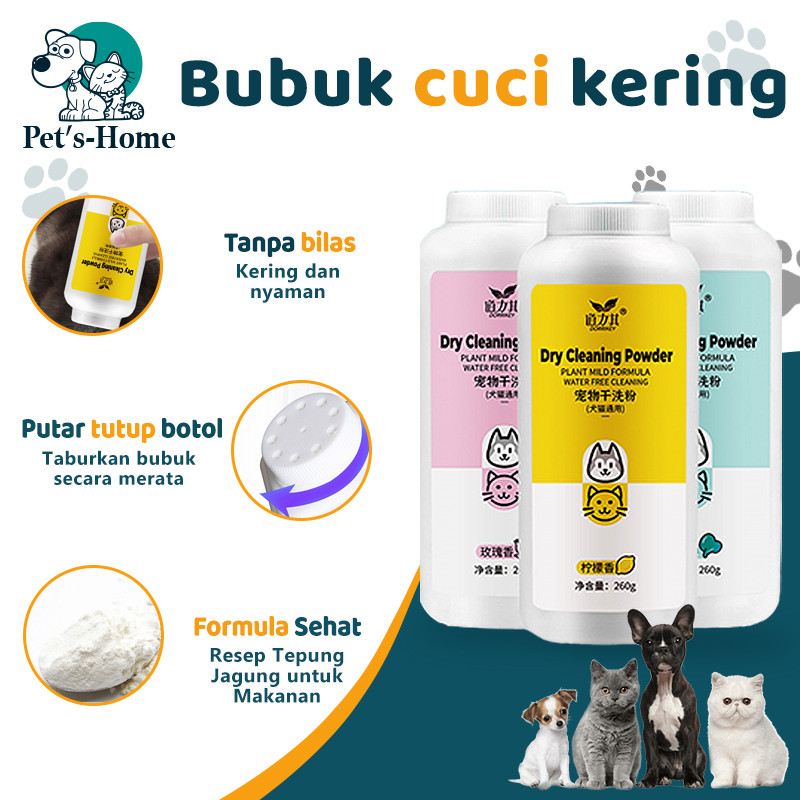 Sampo kering untuk hewan peliharaan~Bedak Kucing Anti Kutu Jamur dan Scabies~Bedak Anjing Anti Fleas