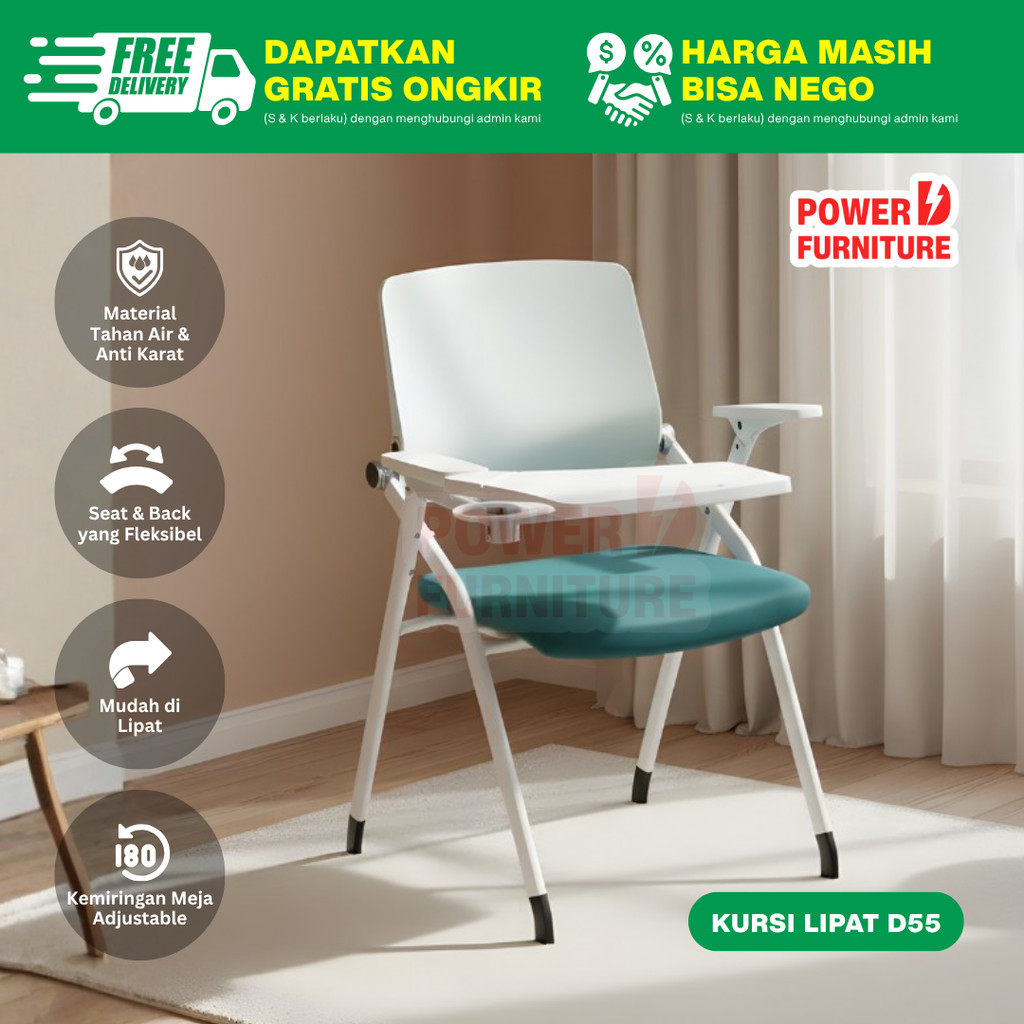 D55 Kursi Lipat Kuliah – Kursi Lipat Kampus | Kursi Meja Lipat Kuliah