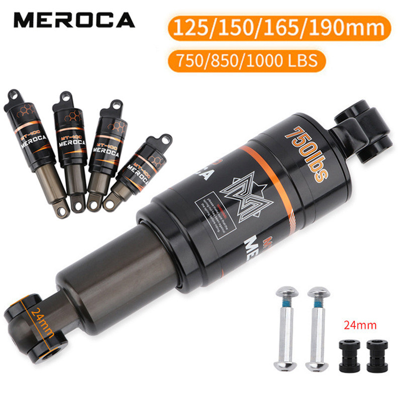 MEROCA Bicycle Rear shock absorber mtb 125 150 165 190mm Bike oil pressure Shock Absorber For Mounta