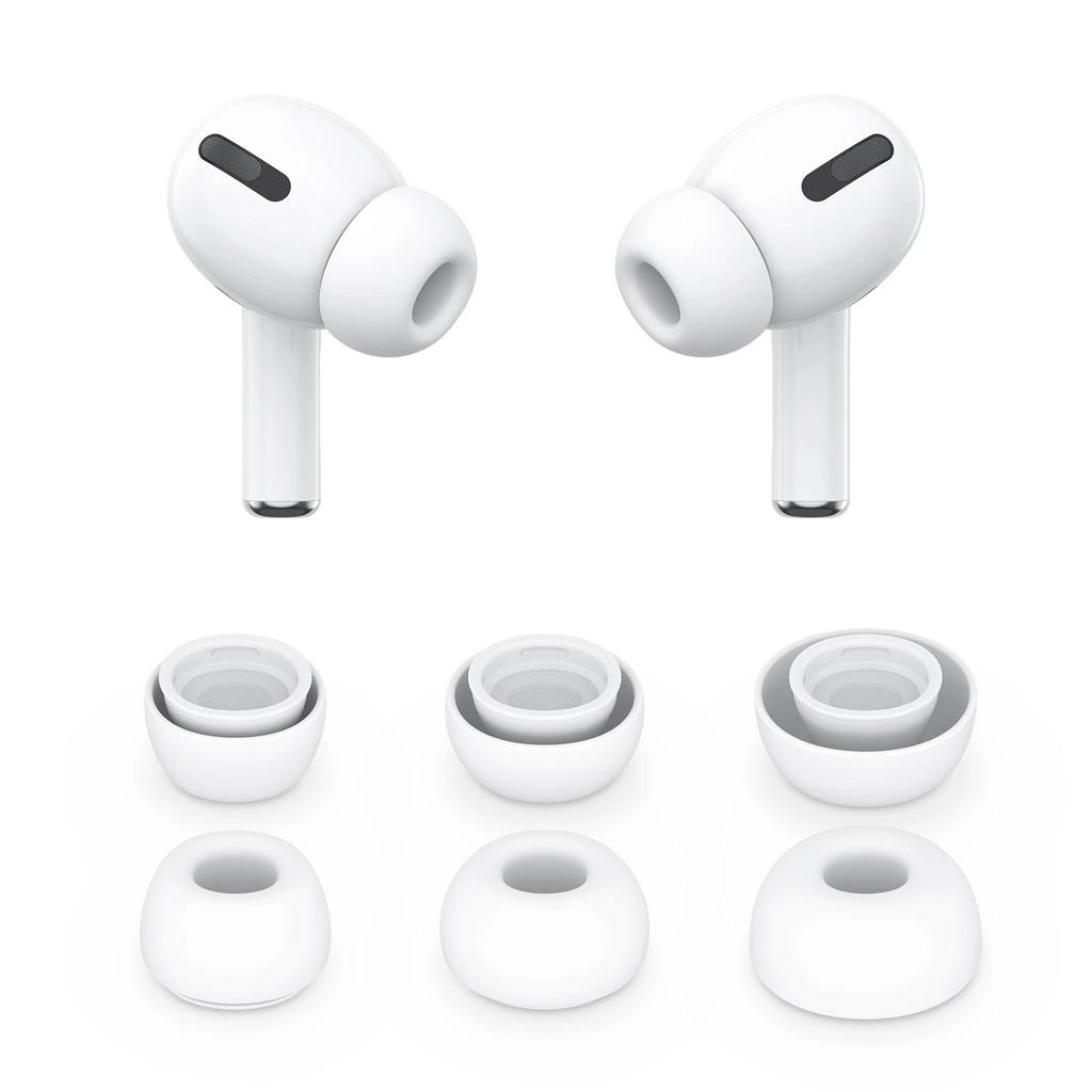 6 PCS Silicone Ear Tips for Airpods Pro 1/2 Gen Protective Earbuds Cover Noise Reduction Hole Ear-pa