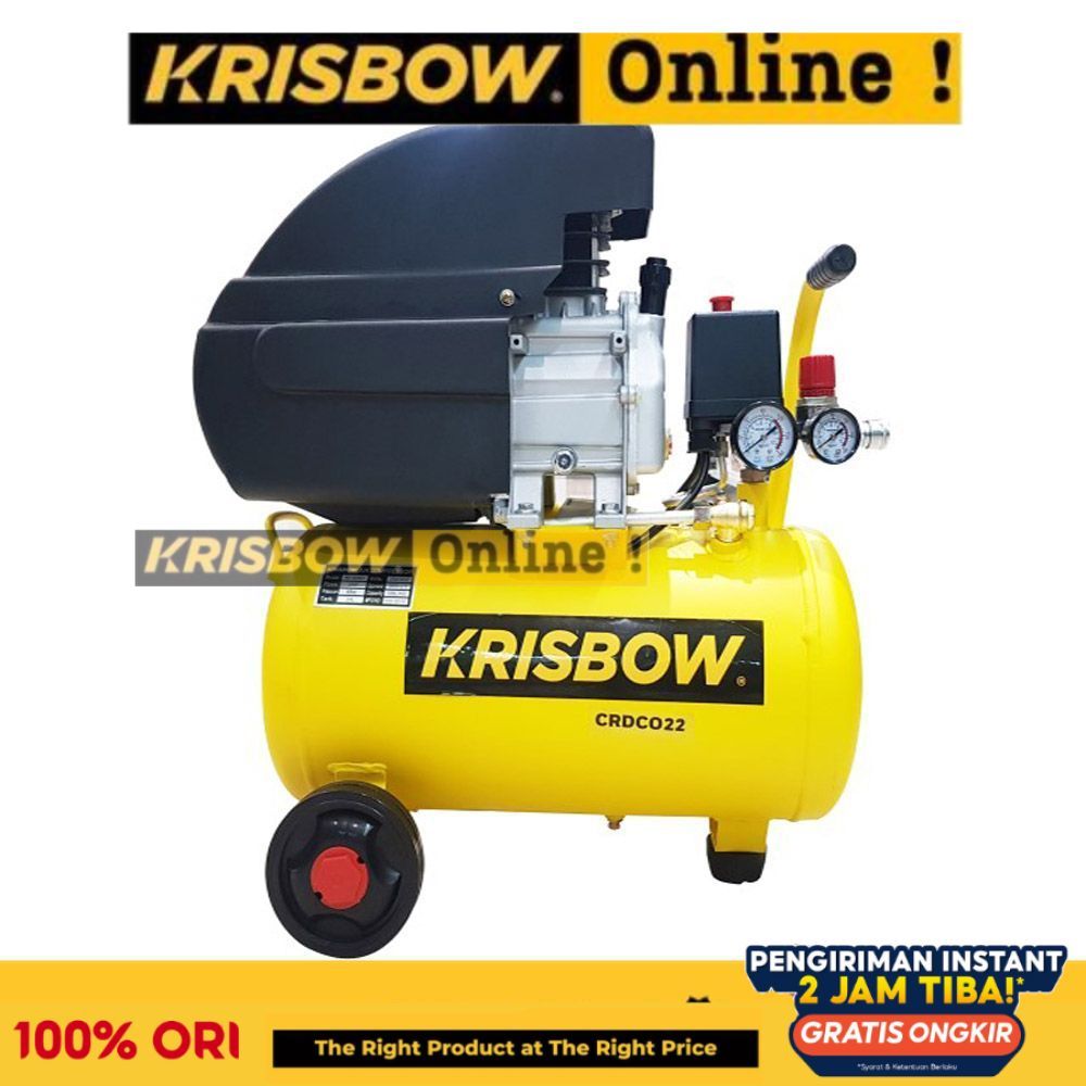 Krisbow Kompresor Angin 2Hp 24L 8Bar 1Ph Crdc022 Air Compressor Isi Angin Udara Tambal Ban Bengkel 2