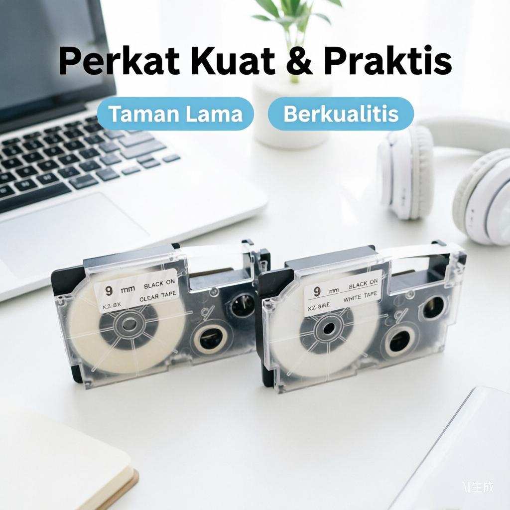 Label Tape 9mm 12mm 18mm Compatible Casio EZ Label Printer KL-60 KL-100 KL-120 KL-200