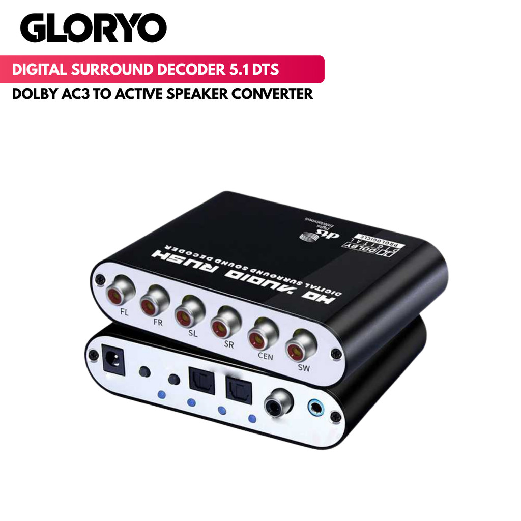 Gloryo Digital Surround Decoder 5.1 DTS Dolby AC3 to Active Speaker Converter