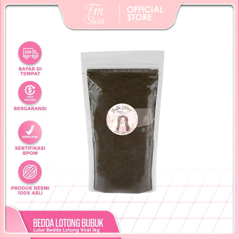 FS - 1Kg Lulur Rempah Hitam Bedda Lotong Bugis Premium Alami - BEDDA LOTONG KERING