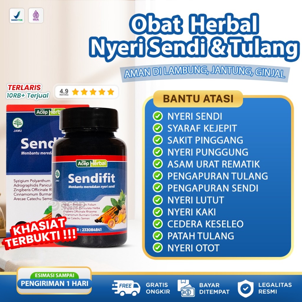 ( PROMO ) SendiFit Original Suplemen Khusus Kesehatan Sendi Tulang dan Otot Obat Herbal Nyeri Sendi 
