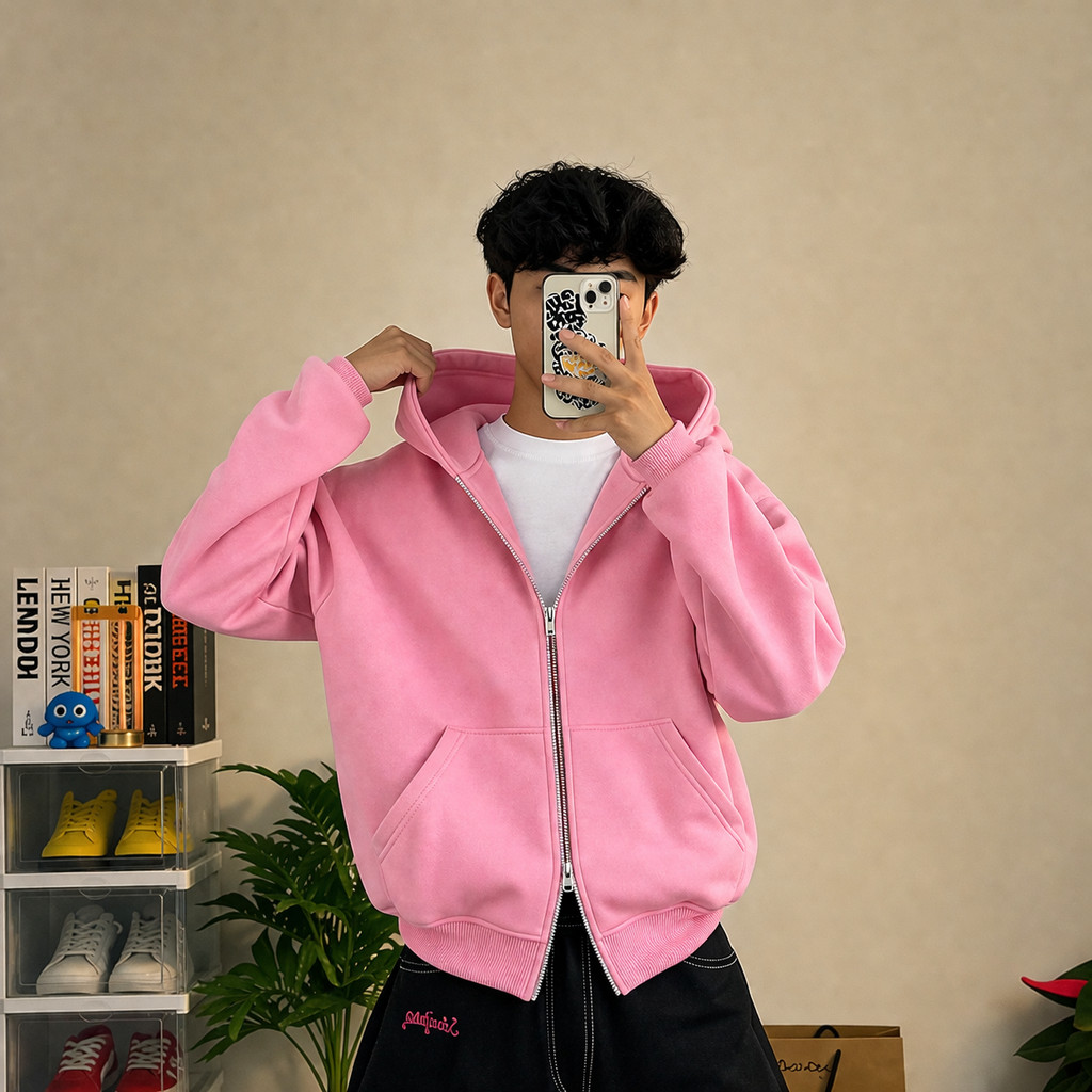 HOODIE BOXY DOUBLE ZIPPER VINTAGECLUB | ZIPPER HOODIE BOXY