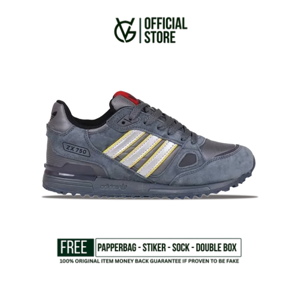 Sepatu Sneakers Adidas ZX 750 Dark Grey Original Authentic Unisex