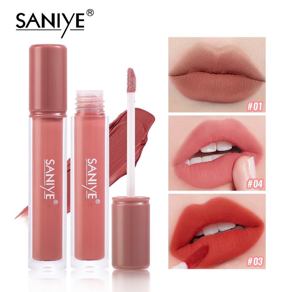 SANIYE 9 Colors Matte Lipstick Waterproof Lip Tint Natural Nude Lipstick L1271