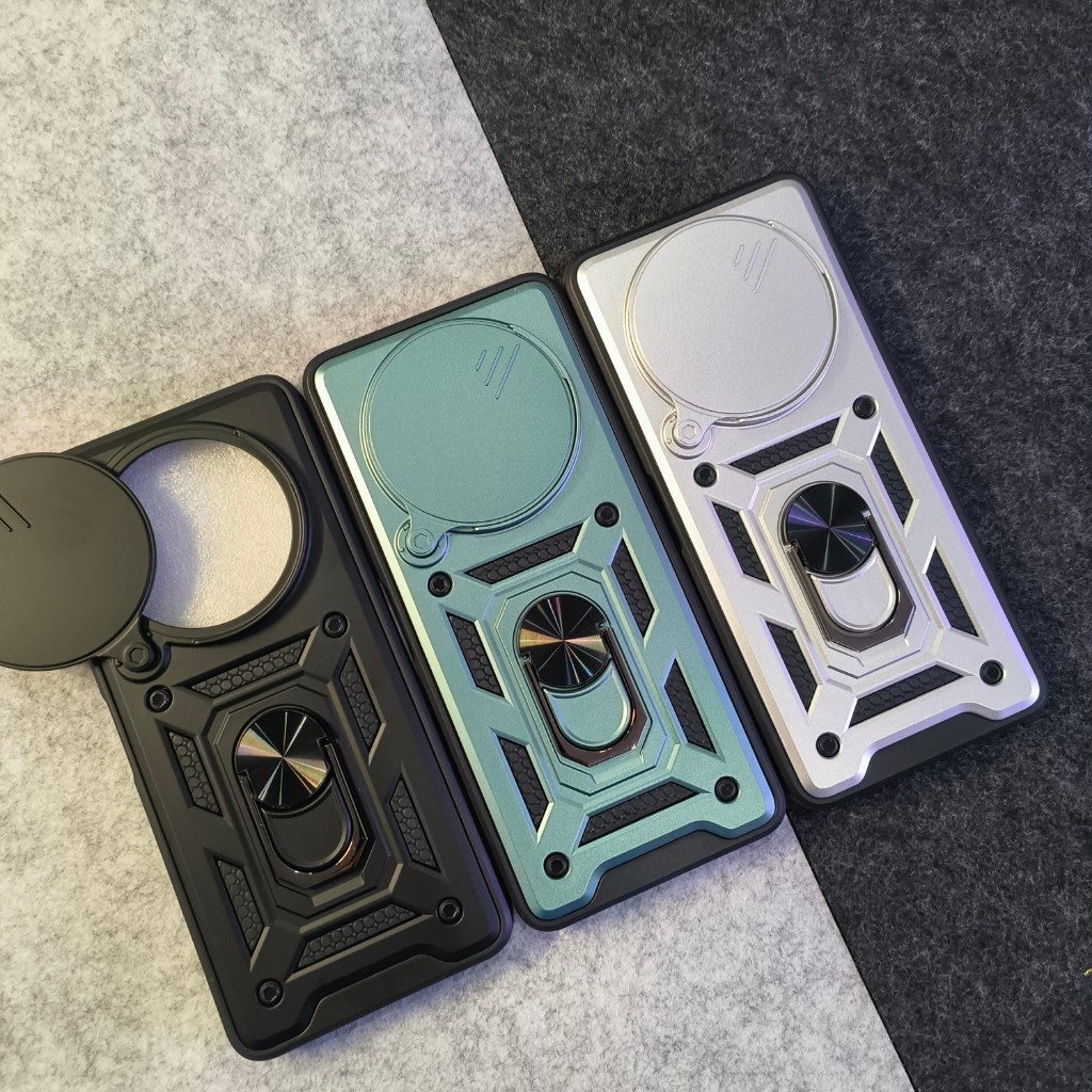 OPPO Reno 12F 4G - 5G - SGFlip Army Ring Flip Lens Armor Case Shockproof