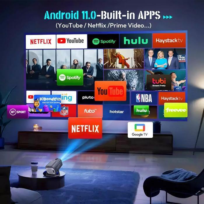 SHADE X Shade New Portable Projector Native 720P 4K HD Projector Auto Keystone 10000 Lumens Support 