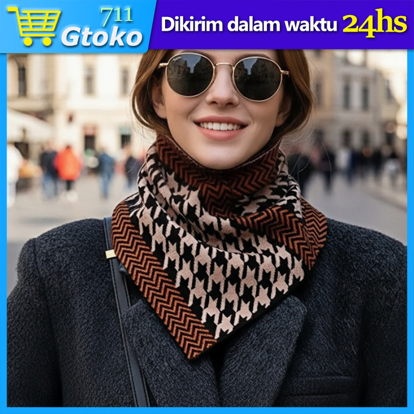 Syal Leher Rajut Wanita Korea Fake Kerah Rajut Hangat Scarf Syal Rajut Keren Aksesoris