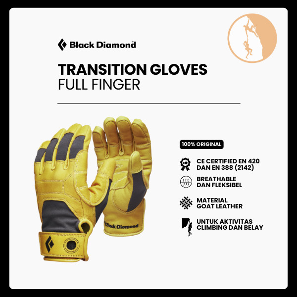 Sarung Tangan Kulit Outdoor Panjat Tebing - Black Diamond Transition Gloves