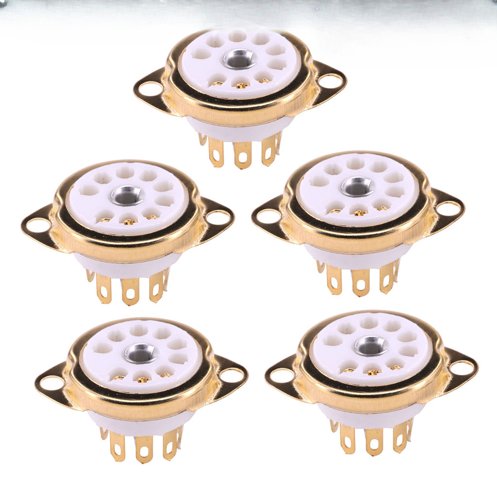 9pin Ceramic tube sockets GZC9C B9A Valve Tube Base for 12AX7 ECC83 6922 ECC88 EL84 ECC82 12AU7  Vac
