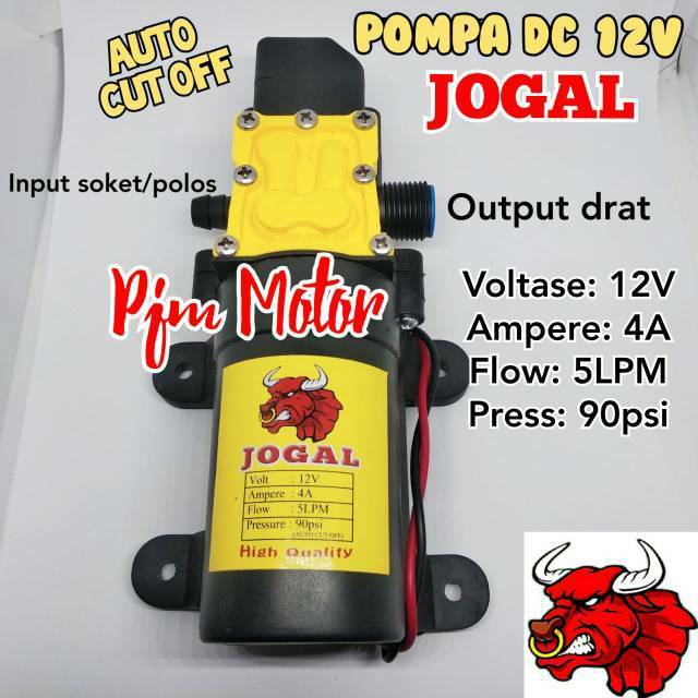 JOGAL ONLI Pompa Dinamo Mesin Semprot Hama DC Baterai Aki 2 FUNGSI Drat colok CBA TEKANAN TINGGI STE