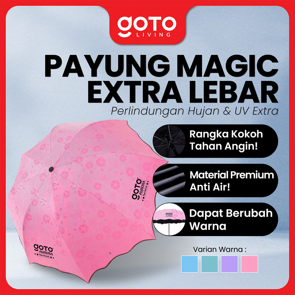 Goto Aurora Payung Lipat Magic Umbrella Motif 3D Lucu Unik Anti UV
