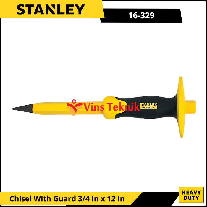 STANLEY 16-329 Pahat Beton Chisel Concrete With Guard 3-4 in x 12 in 16-329