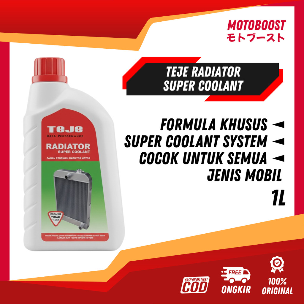 Cairan Radiator Mobil Warna Merah dan Hijau Air Radiator Motor Super Coolant 1 Liter