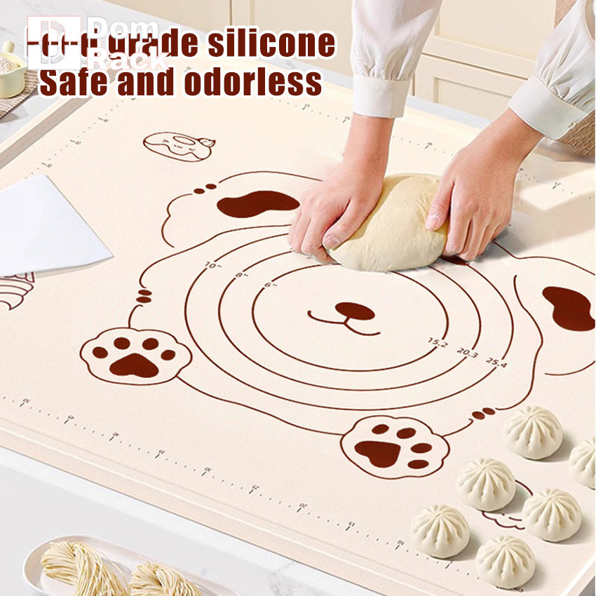 DOM RACK Alas Adonan Kue Jumbo 50X40 50X70 Alas Buat Silikon Tebal Alas Ukur Silicone Matras Adonan 